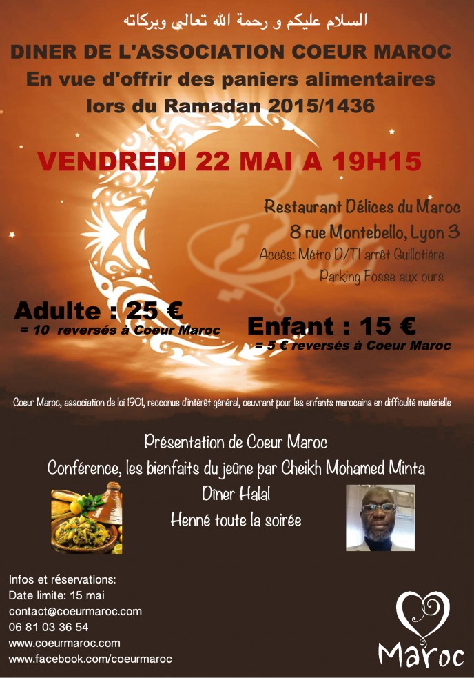 flyer A5 diner coeur maroc